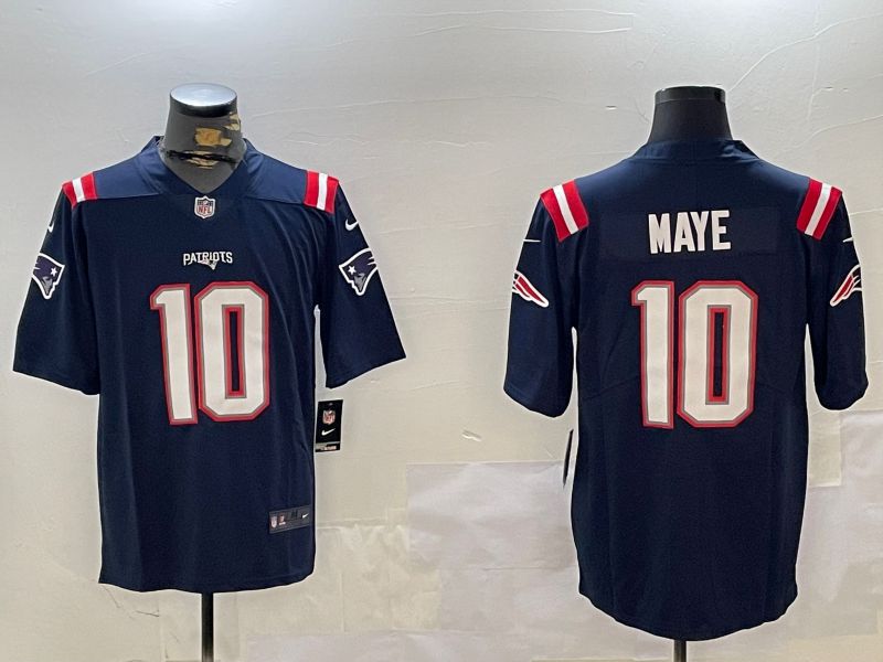 Men New England Patriots #10 Maye Blue Second generation 2024 Nike Limited NFL Jersey style 1->new england patriots->NFL Jersey